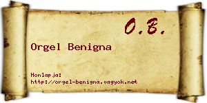 Orgel Benigna névjegykártya